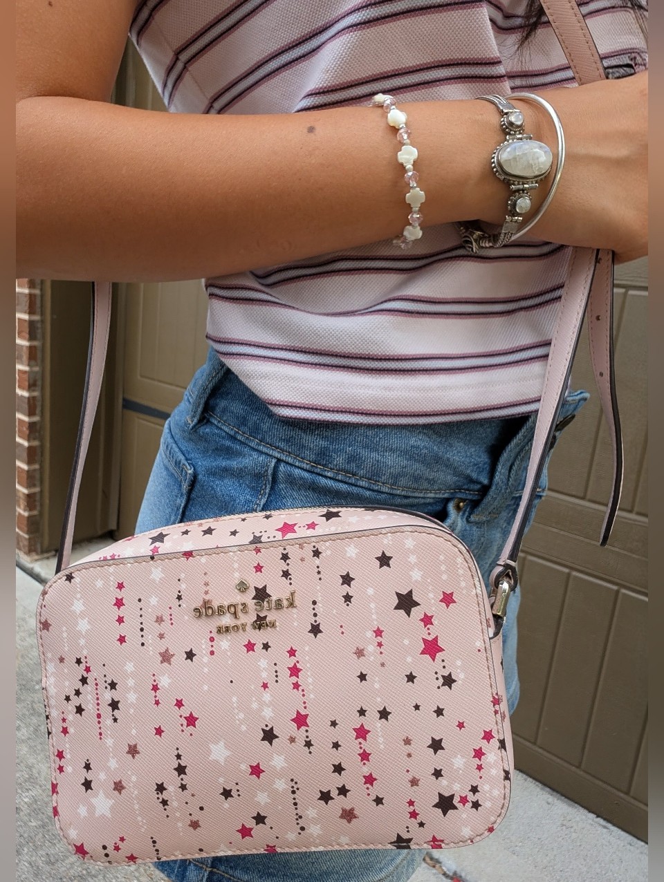 Kate Spade Pink Star Print Crossbody Bag